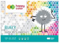 Blok rysunkowy ŚNIEŻNO-BIAŁY HAPPY COLOR A4 20 kartek 100g - GRUBY PAPIER!