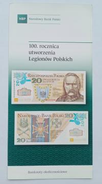 POLSKA - 20 ZŁ 2014 -100 ROCZNICA UTWORZENIA LEGIONÓW POLSKICH -FOLDER- F14