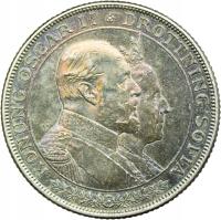 Szwecja, 2 korony 1907, Oskar II, Złote Gody, st. 2/2+