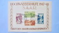 1948 Saarland blok numer 1 kasowany, FDC wartość 6000,- Euro