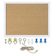 DUŻA TABLICA KORKOWA 30x40 DO PRZYPINANIA EDUKACYJNA UNIWERSALNA DO BIURA