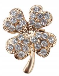 Брошь четырехлистный клевер Lucky Gold