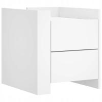 Szafka nocna biała, 2 szuflady, materiał drewnopochodny, 45x50x50 cm
