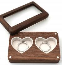 Подарочная коробка обручального кольца свадьбы деревянная коробка ювелирных изделий элегантная