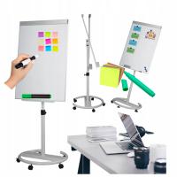 TABLICA NA KÓŁKACH mobilny FLIPCHART regulowana WYS. 185 CM DO BIURA