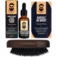 Szczotka do Brody i Wąsów Twarda + Nawilżający Olejek Zestaw dla Brodacza!