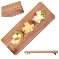 Deska do serwowania przekąsek wędlin serów drewniana 36 cm taca z nóżkami