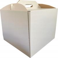Подарочная коробка картонная упаковка для торта с ручкой высотой 26x26x32 см (1 шт.)