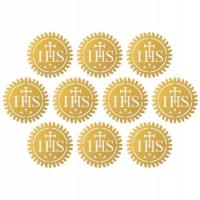 Хосты IHS Первое причастие золотые скребки конфетти круглые 3 см, 10 шт