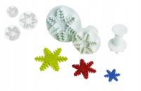 Wykrawacze z tłoczkiem PŁATKI ŚNIEGU foremki 3szt