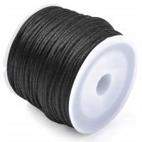 Ювелирный шнур атласный нейлон 1 мм 30 м Черная катушка