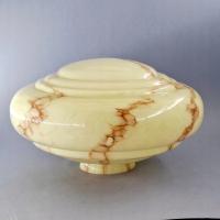 lata 30-te PIĘKNY ZABYTKOWY SZKLANY MARMURKOWY KLOSZ ART DECO 33 CM