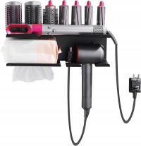 Uchwyt ścienny na suszarkę 2w1 - organizer łazienkowy