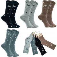 4x SKARPETY DAMSKIE KASZMIROWE CIEPŁE NATURALNE STYLOWE MIŁE PREMIUM