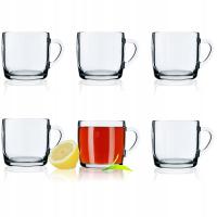 SZKLANKI DO KAWY HERBATY 310ml SZKLANKA ZESTAW KOMPLET KUBEK Z UCHEM 6 szt