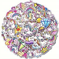 50 szt naklejki jednorożce koniki kucyki urocze tęczowe pomysł na prezent
