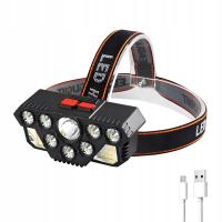 LATARKA CZOŁOWA 8 LED 20 SMD ŁADOWANE PRZEZ USB