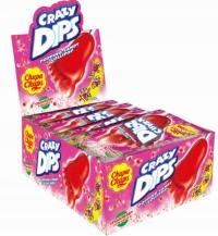 CHUPA CHUPS CRAZY DIPS Lizak Strzelający Proszek STRAWBERRY 24 x 14g karton