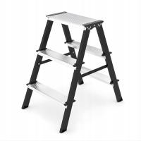 Drabina drabinka domowa 2x3 dwustronna składana MOCNA 150 kg HIGHER schodki