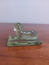 SZKLANY PRZYCISK DO PAPIERU PIES ZĄBKOWICE