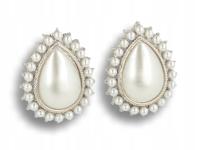 КЛИПСЫ ДЛЯ УШЕЙ, СЕРЕБРЯНЫЕ С БЕЛЫМИ ЖЕМЧУЖИНАМИ