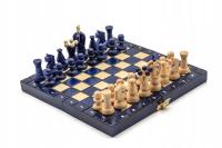 Королевские шахматы мини синий деревянный набор / большие фигуры / производитель