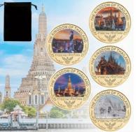 НАБОР ИЗ 5 МОНЕТ DIKOM ТАИЛАНД КОЛЛЕКЦИОННЫЕ СУВЕНИРНЫЙ ПОДАРОК