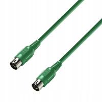 Adam hall K3 MIDI 0075 GRN 0.75m 5-pin DIN 5-pin DIN Zielony kabel audio