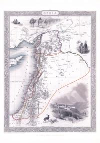 Stara Mapa Syrii - Syria - Rapkin - 1850 - 50x40