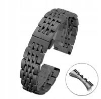 Браслет для часов 21 мм черный стальной полный