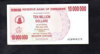 BANKNOT ZIMBABWE -- 10000000 Dollars -- 2008 rok