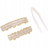 Zestaw zębów Hip Hop grille na zęby Iced Out dekoracja zębów dla BR