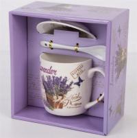 KUBEK Z ŁYŻECZKĄ+ SPODEK