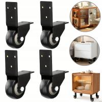 ZESTAW 4 ROLEK MEBLOWYCH 50 MM, ROLKI DO MEBLI, KÓŁKA DO WÓZKÓW, CZARNY