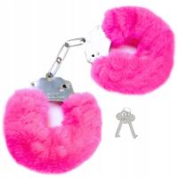 Эротические наручники БДСМ с мехом розовый металлический секс гаджет для пар