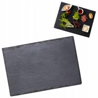 DESKA KAMIENNA KUCHENNA DO SERWOWANIA PRZEKĄSEK CZARNA PREMIUM TALERZ ŁUPEK