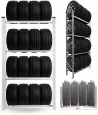 Regał stojak na opony koła 16szt. max. 235mm metalowy SZYBKI MONTAŻ SOLIDNY