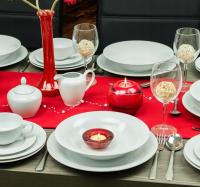 LUBIANA TIAGO SERWIS ZESTAW OBIADOWY 18 EL NA 6 OSÓB BIAŁY WZOREK