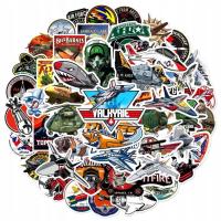 MIX SAMOLOTY WOJENNE NAKLEJKI WODOODPORNE TEMATYCZNE WLEPKI 50 szt