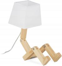 RELAXDAYS LAMPA STOŁOWA ROBOT DREWNIANA LAMPKA BIURKOWA NOCNA DESIGN LED