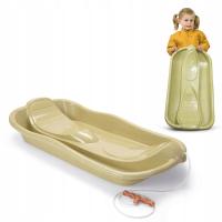 Sanki ślizg SANIE dla dzieci zielone PLASTIKOWE BIO rączka sznurek DANTOY