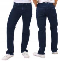 Duże Spodnie Męskie Jeansy Texasy Dżinsy z Prostą Nogawką Granatowe 999 W41