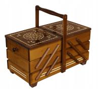 KUFEREK DREWNIANY NICIARKA DUŻA ROZKŁADANA RZEŹBIONA dąb