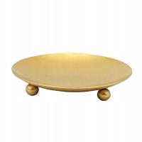 Podstawka dekoracyjna na świece, tacka na drobiazgi kolor złoty glamour