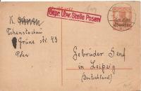 GEN.-GOUV. WARSCHAU -postkarte -CZĘSTOCHOWA -1918 rok obieg do POZNAŃ