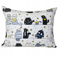 Poszewka 40x60 Dziecięca Bawełniana Szalone Koty Żółte Dwustronna