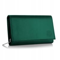 Betlewski Portfel damski skórzany RFID skóra kieszeń na karty z tyłu