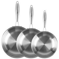 Zestaw komplet 3 patelni ze stali nierdzewnej 20 / 24 / 28CM ESTERA