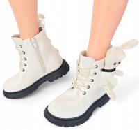 L-A-L-U-N-A kozaki dziecięce skóra ekologiczna beżowy