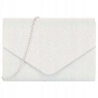 Torebka wieczorowa kopertówka błyszcząca brokatowa srebrna na wesele